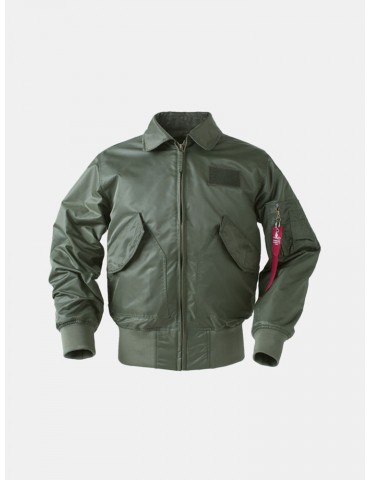 Mens Military Solid Color Big Pockets Arm Zipper Decorative Patch Tactical Jacket