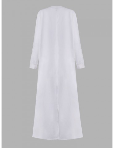 Casual Loose Button Long Sleeve Shirt Maxi Dress For Women