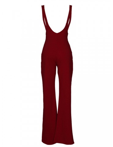 Wide Leg High Waist Front Zipper Suspenders Pants