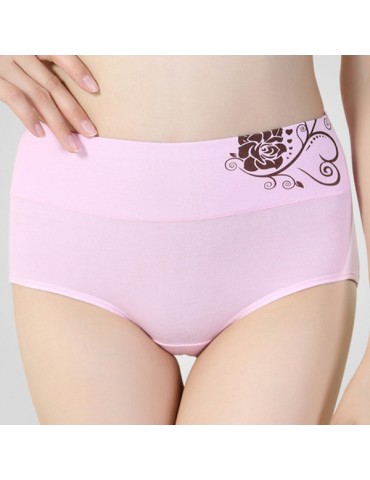 Comfortable Stretchy Cotton High Waist Breathable Panties For Women