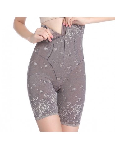 Plus Size Front Zipper High Waist Belly Control Lace Shapewear