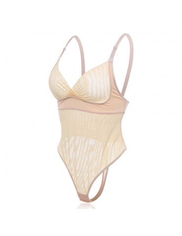 Plus Size Sexy Deep Plunge Tummy Control Shapewear Bodysuit