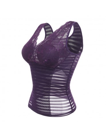 Breathable Lace Tummy Shaping Deep Plunge Shapewear