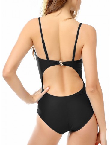 Sexy Backless Hollow Criss Cross One Piece Swimsuit Swimwear For Women