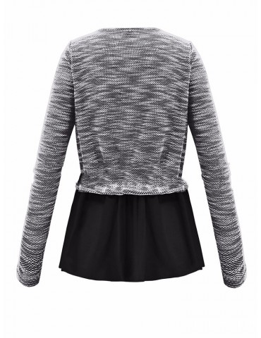 Flouncing Patchwork Crew Neck Sweatshirt