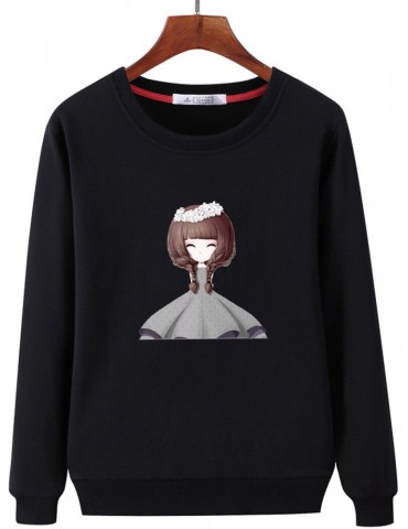 Print Girls Long Sleeve Crew Neck Sweatshirt