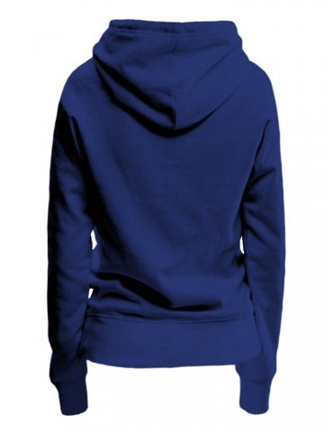 Casual Letters Print Solid Color Long Sleeve Hooded Sweatshirt